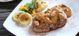 Sirloin Steak with Mushroom Sauce